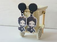 Сережки-гвоздики №0012 Bungou Stray Dogs Акутагава акрилові 1 пара