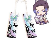 Сережки Шінобу Кочо Клинок, що розсікає демонів №0009-3 Kimetsu no Yaiba, Demon Slayer (швензи цвяхи)