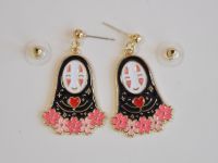 Серьги-гвоздики №0007 Spirited Away ,  Каонаси с сердечком 1 пара