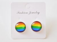Серьги флаг LGBT швензы гвоздики 10мм №0010