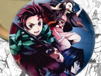 Значок круглый аниме Клинок, рассекающий демонов Demon Slayer 000591