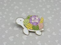 Значок фігурний з застібкою-піном заєць у квіточках ПІН-0007-89