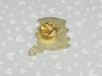 Значок Білий кіт з грибочками фігурний з застібкою-піном ПІН-0007-90