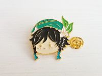 ПИН-0012-33 Значок Genshin Impact Геншин Импакт Венти  фигурный с застежкой-пином
