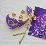 Значок Genhsin Impact Геншин Імпакт Ке Цин пір'їнка фігурний з застібкою-піном ПИН-0012-13