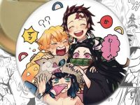 Значок круглый аниме Клинок, рассекающий демонов Demon Slayer 000119