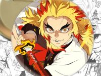 Круглый значок Клинок, рассекающий демонов  Demon Slayer 001932