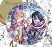 Значок круглый аниме Клинок, рассекающий демонов Demon Slayer 001936