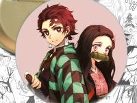 Значок Клинок, що розтинає демонів Demon Slayer 001949 Круглий аніме