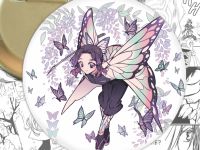 Круглый значок Клинок, рассекающий демонов  Demon Slayer 001952