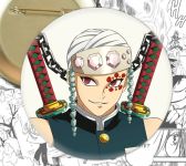 Значок круглый аниме Клинок, рассекающий демонов Demon Slayer 001978