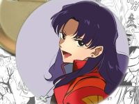Круглый значок аниме Evangelion Мисато Кацураги 002398