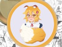 круглый значок The Helpful Fox Senko-san 002647 