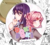 круглый значок Юри и Нацуки Doki Doki Literature Club! 002680 