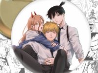 Круглый значок Человек-бензопила Chainsaw Man 002820