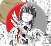 круглый значок Человек-бензопила Chainsaw Man 002823 