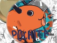 круглый значок Человек-бензопила Chainsaw Man 002892 