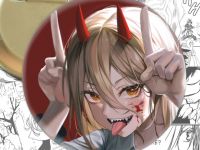 круглый значок Пауэр Человек-бензопила Chainsaw Man 002894 