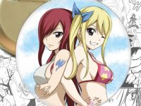 круглый значок Эльза и Люси Хвост Феи Fairy Tail  002964 