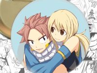 круглый значок Нацу и Люси Хвост Феи Fairy Tail  002966 