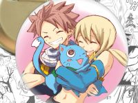 круглый значок Нацу, Люси и Хэппи Хвост Феи Fairy Tail  002979 
