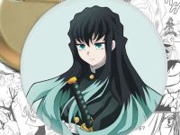 круглый аниме значок Клинок, рассекающий демонов Demon Slayer 002980 