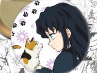 Круглый аниме значок Клинок, рассекающий демонов Demon Slayer 002984 