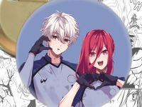 Значок Сэйсиро Наги с Хёма Тигири Синяя тюрьма Blue Lock 003041