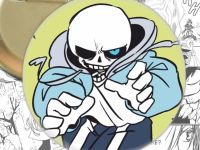 Круглый значок Санс Undertale 003083