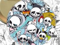Круглый значок Санс Undertale 003084
