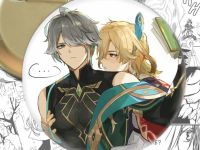 Круглый значок Аль-Хайтам и Кавех Genshin Impact 003114