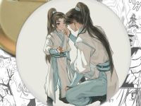 Значок Хаскі та його Вчитель Білий Кіт 003143