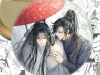 Значок Хаски и его Учитель Белый Кот 003145