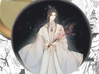 Значок Хаскі та його Вчитель Білий Кіт 003149