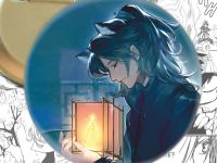 Значок Хаски и его Учитель Белый Кот 003150