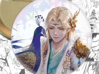 Значок Хаскі та його Вчитель Білий Кіт 003155