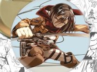 Значок Мікаса Атака Титанів Attack on Titan 003163 Круглий