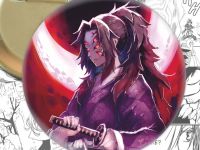 Значок Кокушибо Клинок, що розтинає демонів Demon Slayer 003346 Круглий