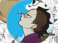 Круглый значок Клинок, рассекающий демонов Demon Slayer 003352