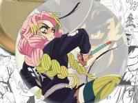 Круглый значок Мицури Клинок, рассекающий демонов Demon Slayer 003357