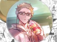 Круглый значок Haikyuu!! Цукишима Волейбол!! 003785