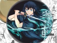 Круглый значок Муичиро Клинок, рассекающий демонов Demon Slayer 004112