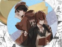 Круглый значок Ранпо и По Bungo Stray Dogs 003374