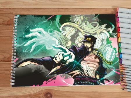 Альбом Неймовірні пригоди ДжоДжо Jojo's Bizarre Adventure №0027 Джотаро та Star Platinum