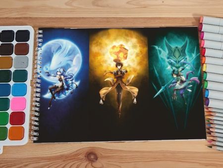 Альбом Геншин Імпакт Genshin Impact №0017 Сяо , Гань Юй та Чжун Лі