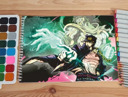 Альбом Неймовірні пригоди ДжоДжо Jojo's Bizarre Adventure №0027 Джотаро та Star Platinum