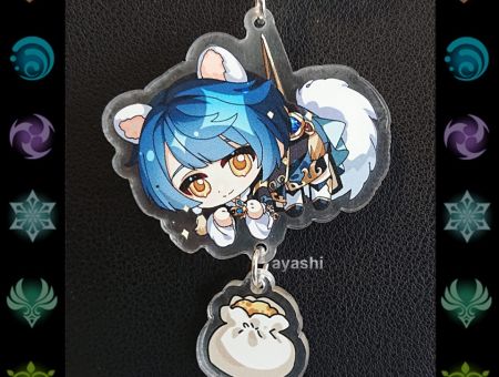 Брелок Геншин Імпакт Genshin Impact Син Цю БРФ-0014-40 фігурка , акриловий 