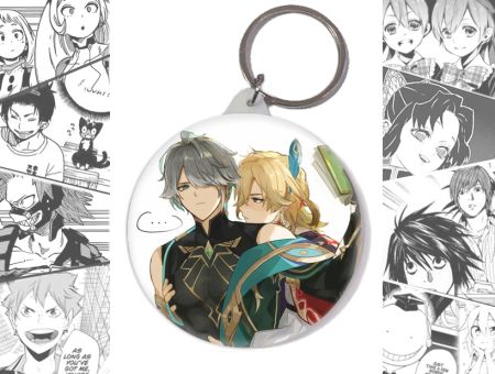 Круглый Брелок Аль-Хайтам и Кавех Genshin Impact BR-58-003114
