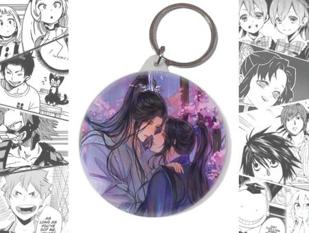 Брелок Хаскі та його Вчитель Білий Кіт BR-58-003141 Круглий