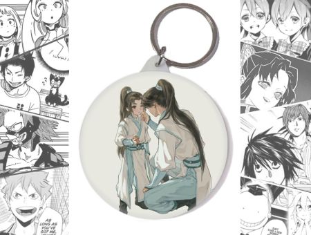 Брелок Хаскі та його Вчитель Білий Кіт BR-58-003143 Круглий